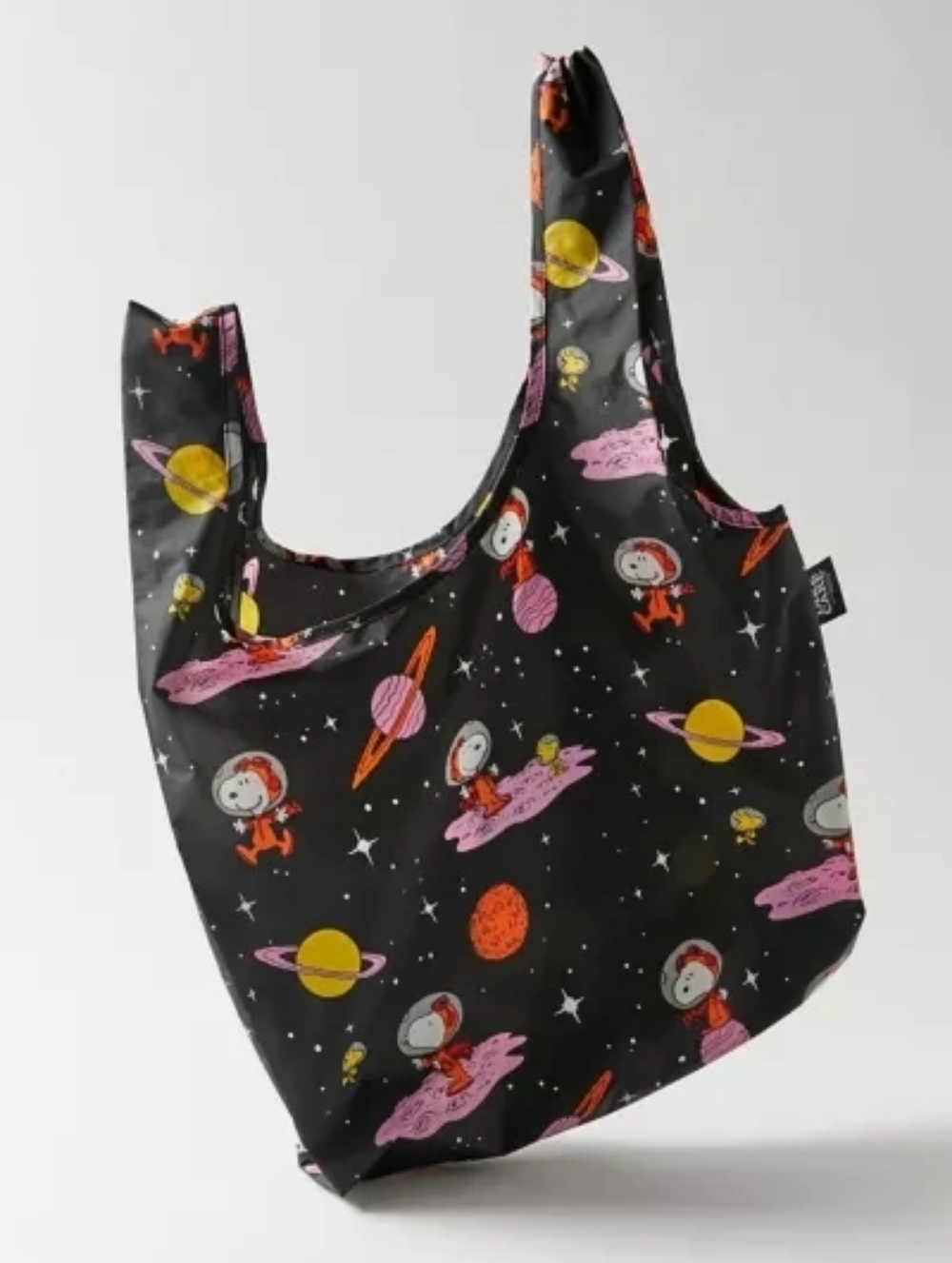 BAGGU X Peanuts Standard Printed Reusable Tote Bag Black Space Snoopy